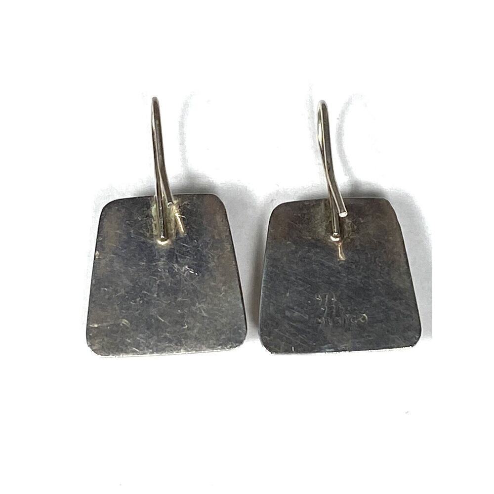 925 ATI Mexico Earrings Sterling Silver Black Onyx Art Deco Vintage 8.15g - Picture 2 of 9